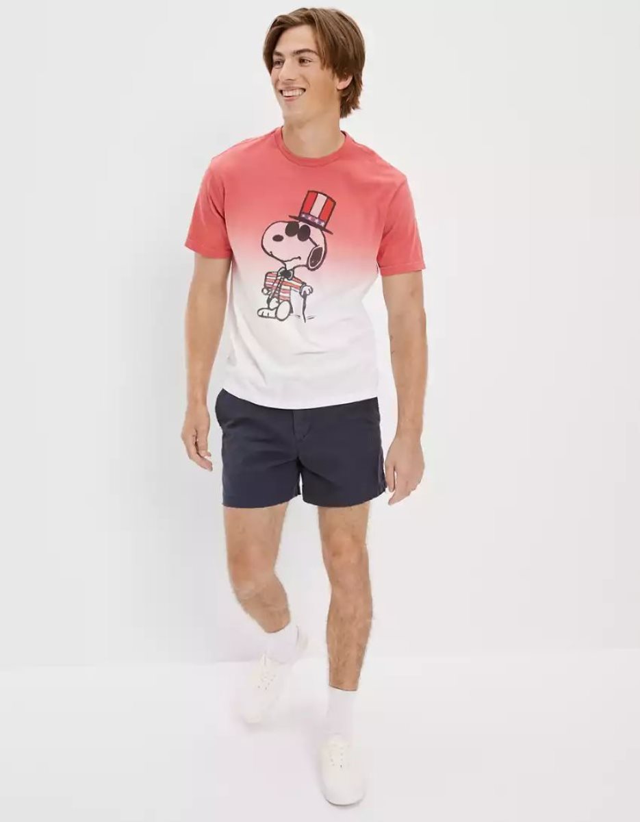 T Shirts American Eagle AE Super Soft Snoopy Graphique Rouge Homme | UYK-74825603